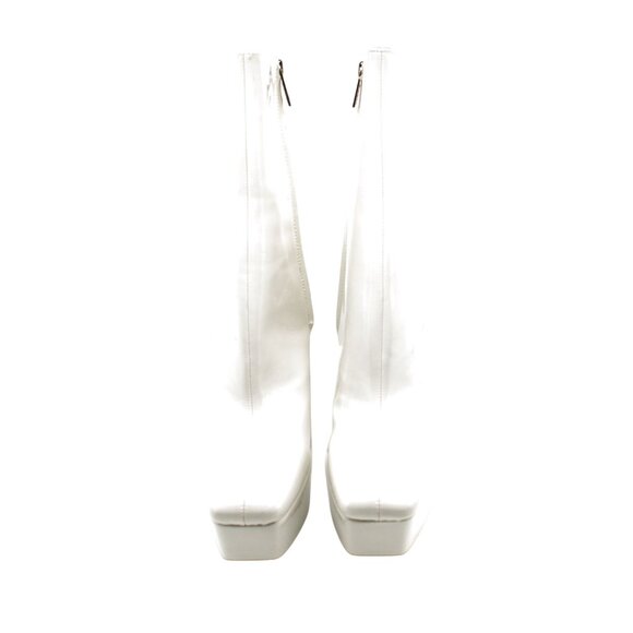 Guess Womens Ivory 1-1/2 Platform Cushioned Logo Byra Square Toe Dress Booties - Picture 2 of 8